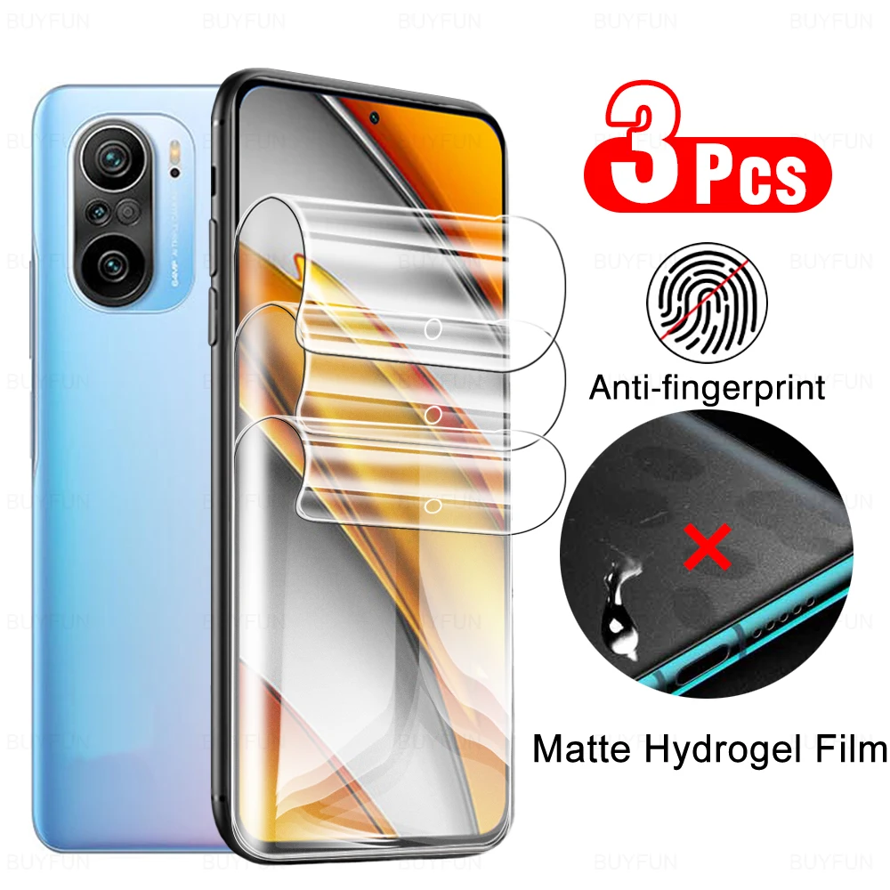 3 Pcs Matte Anti fingerprint Hydrogel Film For Xiaomi Poco F3 Screen Protector On Poko F 3