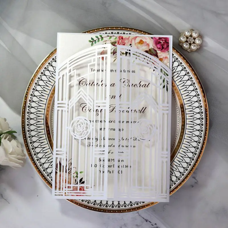  20 Pcs European Style Wedding Invitation Cards with Seals Envelopes Kits Supply - 4.00057E+12