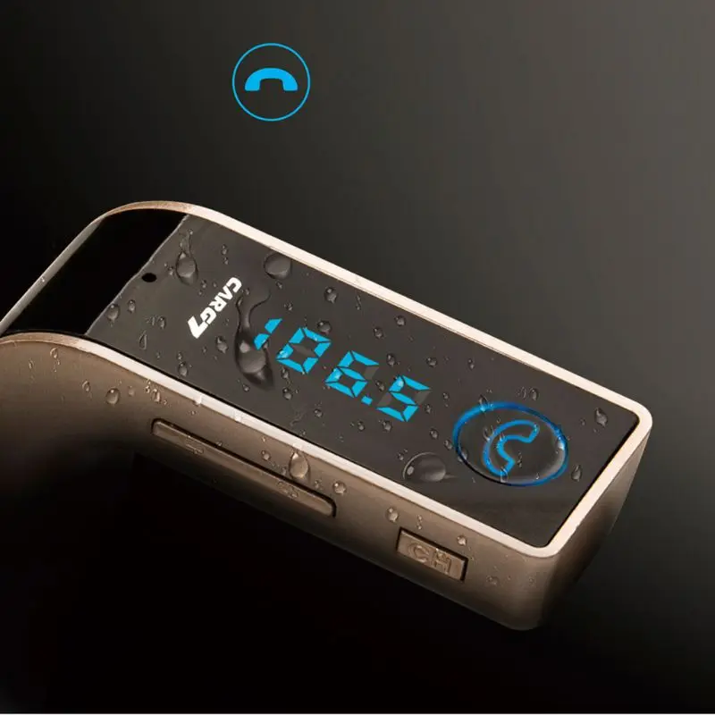 Автомобильный FM Bluetooth передатчик беспроводной G7 AUX с USB портом поддержка WMA U диск TF