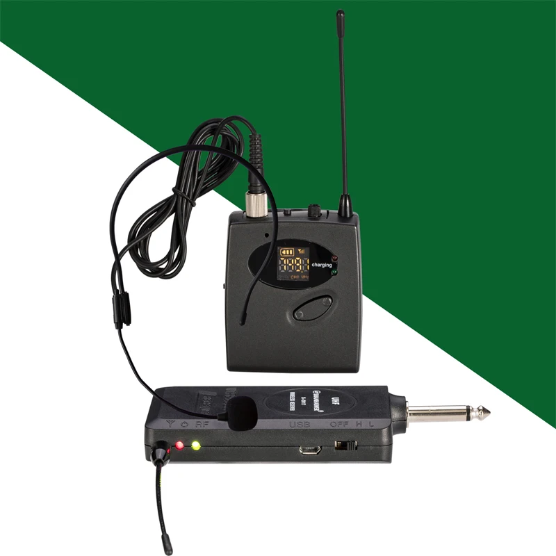 SHANHAIWER S- Многофункциональный заряжаемый UHF портативный корпус упакованный беспроводной микрофон 48 каналов Частотные полосы на выбор - Color: headset microphone