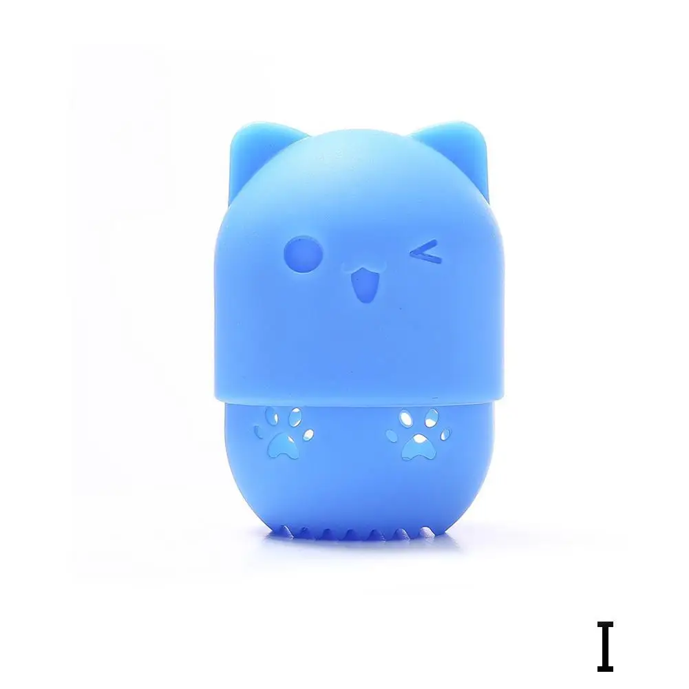 Kitten Beauty Powder Puff Blender Holder Sponge Makeup Egg Drying Case Portable Soft Silicone Cosmetic Blender Sponge Box Holder