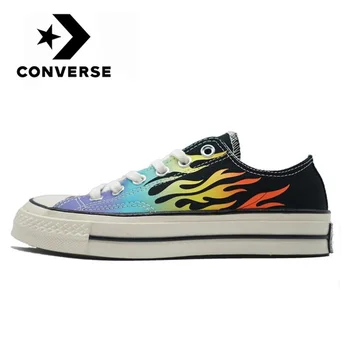 

Converse Chuck Taylor All Star Skateboarding Shoes for Men and Women Flat Canvas Shoes Flame Red Original Unisex 1970s