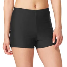 Большие размеры, женские шорты для плавания, консервативные боксеры, анти-бегущие длинные Пятиточечные штаны, женские цельные базовые черные шорты