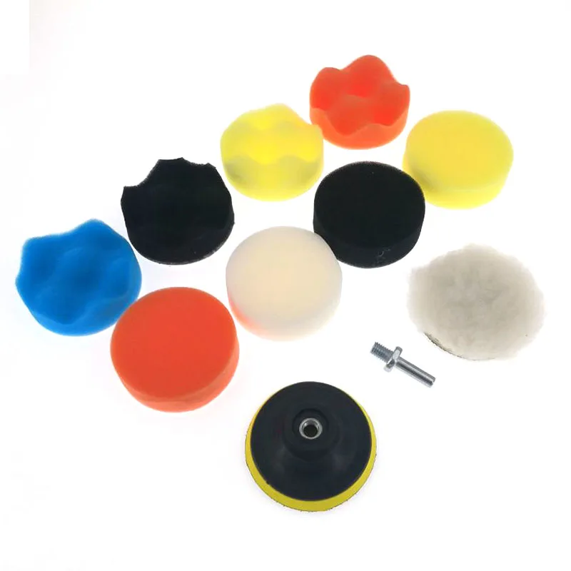 3inch Car Polishing Disc 11pcs/set Selfadhesive Buffing Waxing Sponge