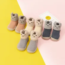 תינוק נעליים ראשון נעלי תינוק הליכונים לפעוטות הראשונה ווקר תינוק ילדה ילד ילדים רך גומי בלעדית לסרוג נעליים אנטי להחליק(China)