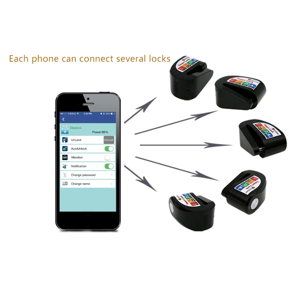 Противоугонная система управления телефоном Bluetooth для мотоцикла дисковый тормоз сигнализация замок