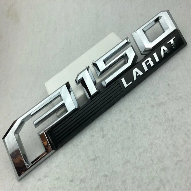 silvery LARIAT 3D ABS F150 LARIAT F150XLT эмблема знак, наклейка на автомобиль багажник задняя дверь для ford SVT raptor F250 F350 focus 2 ranger kuga - Название цвета: silvery LARIAT