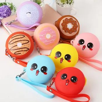 

New Brand Cute Animals Women Silicone Short Wallet Girls Mini Coin Purse Key Wallet for Female Daily Clutch Purse Headset Bags