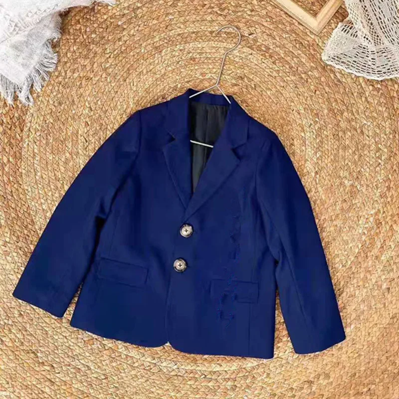 

Boys and girls Spring and autumn performance Dark blue jacket