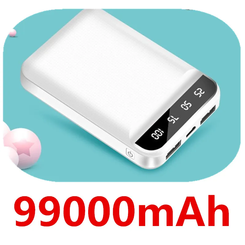 99000 mAh Mini Power Bank Portable Mobile Phone Fast Charger Digital Display Charging External Battery Pack For Samsung Xiaomi external battery Power Bank