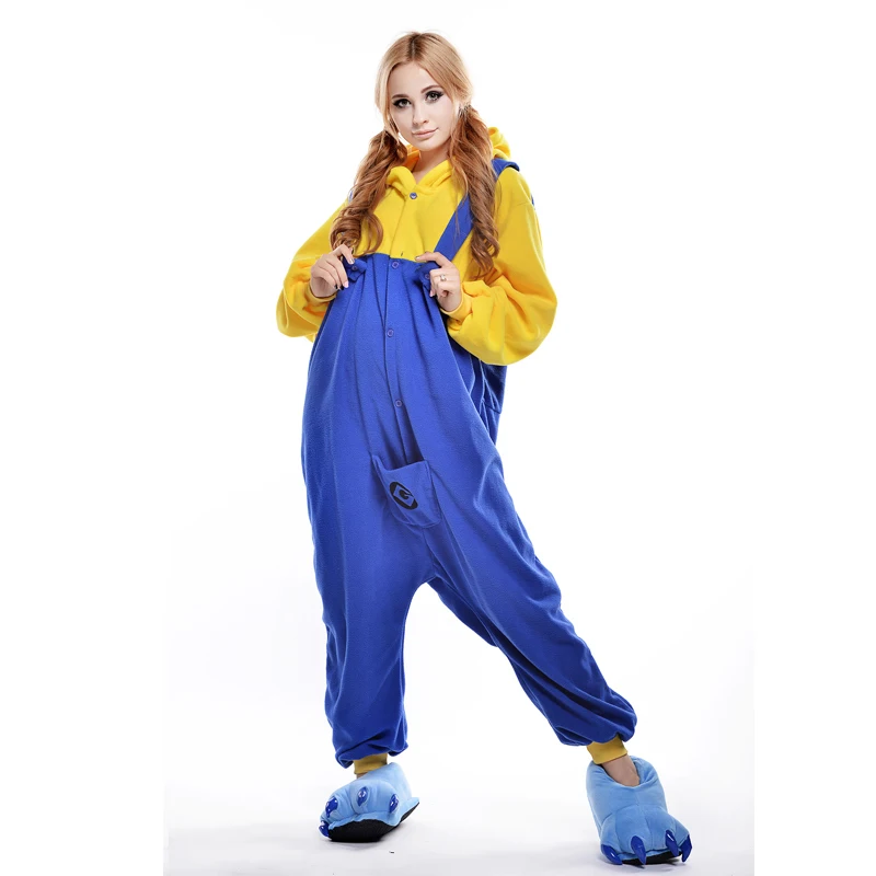

Minions Unisex Adult One-Piece Pajamas Cosplay Onesies Cartoon Animal One-piece Sleepwear Pyjamas Halloween Christmas Costume