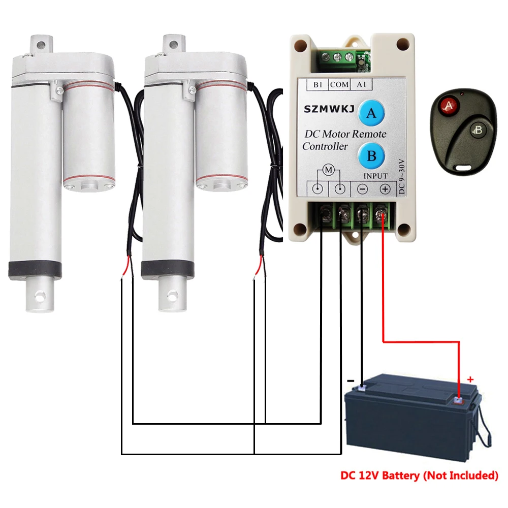 Линейный привод с системой прямого реверса постоянный ток 12 В 100 мм Длина