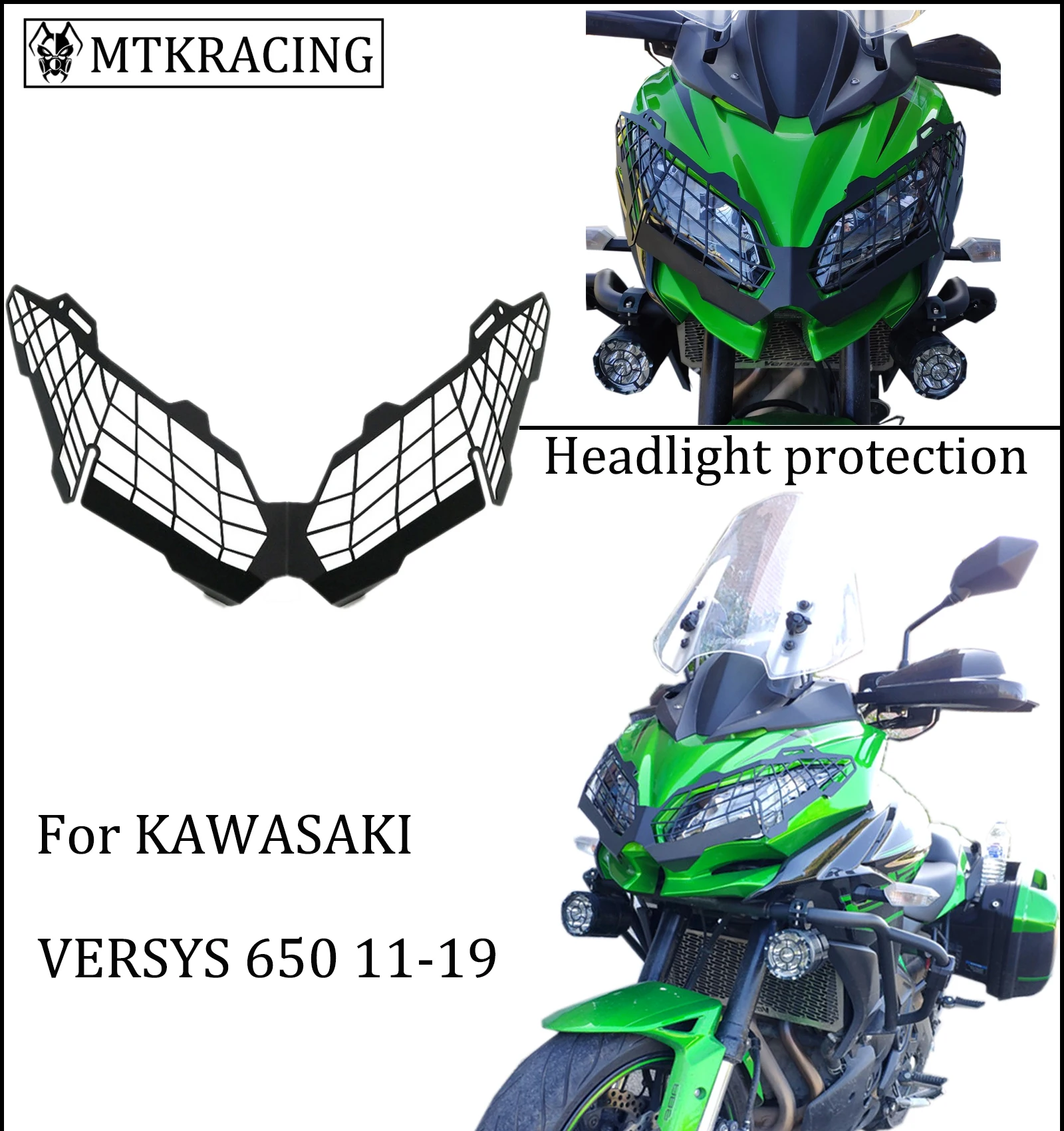 MTKRACING Для Кавасаки VERSYS 650 VERSYS650 решетка фары крышка 2011-2019 | Автомобили и мотоциклы