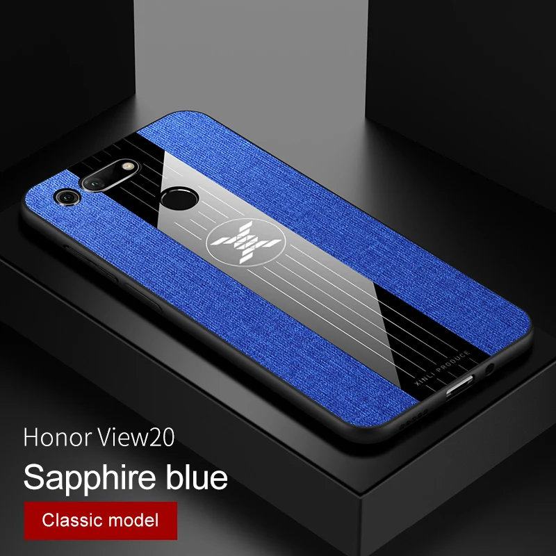 Blue No Ring Для huawei Honor View 20 Чехол-кольцо держатель Ткань Твердый чехол Мягкая Рамка тканевый чехол для телефона для huawei Honor View 20 V20 - Цвет: Blue No Ring