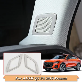 

Car Styling ABS Chrome For Audi Q3 F3 2019-Present A Column Speaker Frame Cover Sequin Internal Accessories Car Outlet Sticker