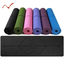 2019 New 1830*610*6mm TPE Anti-slip Yoga Mat with Position Line Anti-slip Waterproof Carpet Mat Fitness Gymnastics Yoga Mat