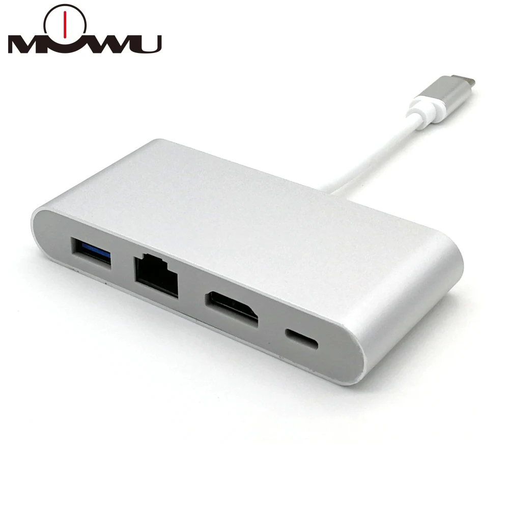 Usb C Ethernet USB-C к HDMI 4K+ Gigabit Ethernet(RJ45 порт)+ USB 3,0 type C концентратор адаптер USB-C разветвитель для Macbook