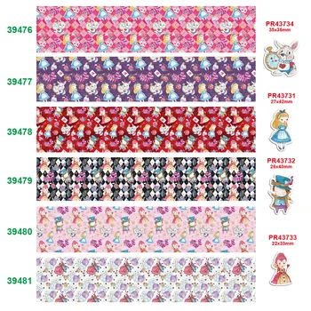 

Free shipping 2020 new arrival 50yards cartoon printed grosgrain ribbons39476