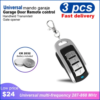 

3 pcs the best Garage door remote control Multi-frequency 287-868MHz for fixed rolling code gate opener
