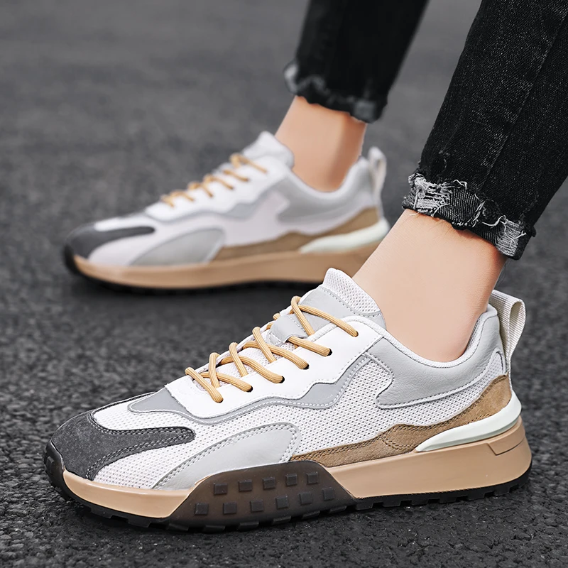 

Spring Pop All-match Men Casual Shoes Lace up Men Shoes Lightweight Comfortable Breathable Non-slip Walking Sneakers 39-44