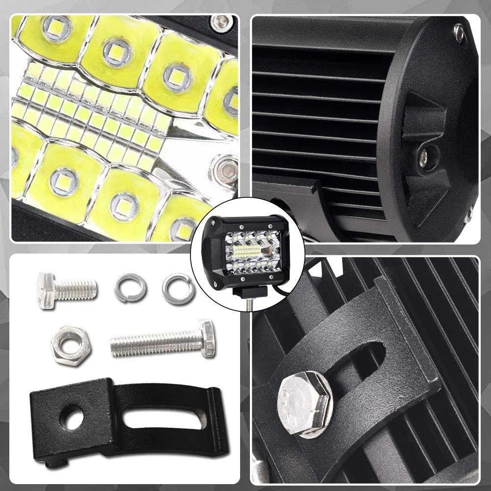 LED Work Light 60W Triple Row LEDs Cube Driving Fog Lamp for Pickup Trucks