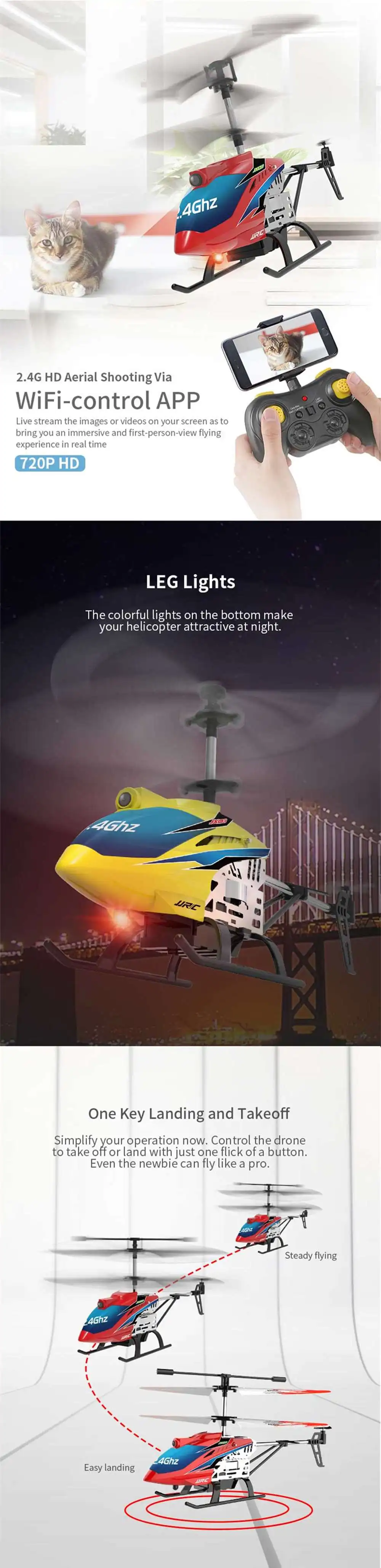 JJRC GAZE JX03 2,4G 4CH w/720 P HD камера высота удержания Hover один ключ взлет Радиоуправляемый вертолет RTF модель игрушки красный желтый