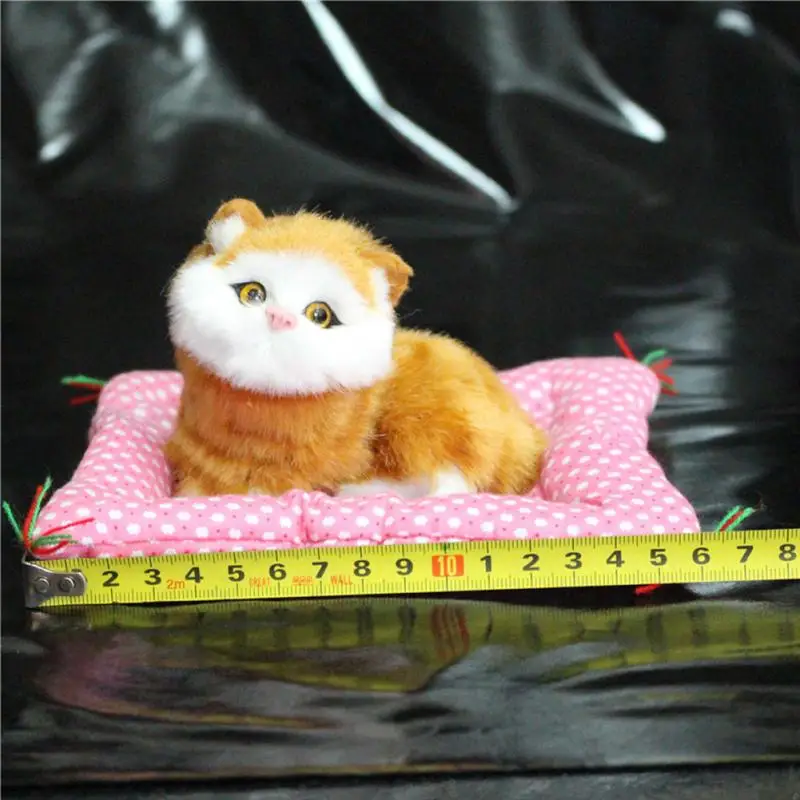 Kawaii Имитационные, издающие звук спящие кошки плюшевые игрушки с гнездом детский любимый день рождения Рождественский подарок