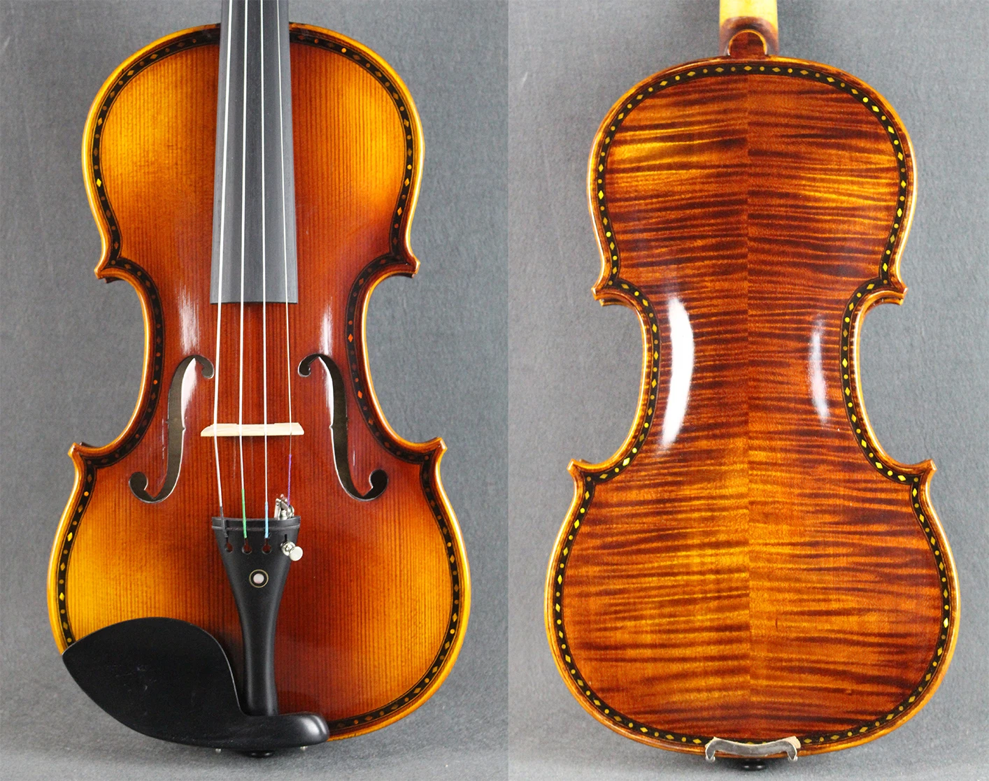 4/4 Carved Violin with Beautiful Drawing One Piece Back With Free case and Bow