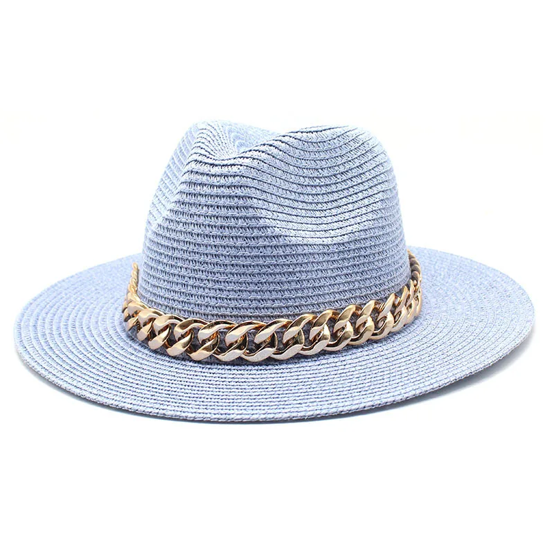 Sun hat straw hat grass green donut chain accessories beach style ladies straw fedora unisex панама