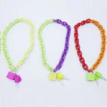 Harajuku Resin Necklace for Women Jewelry Bead Chain Female Symbol Internet Girl Choker Punk Rock Collares Mujer CL60