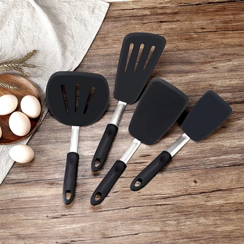 

4 Pieces / Set Non-stick Cookware Set Silicone Spatula Spoon Kitchen Utensils DIY Kitchen Cooking Tools