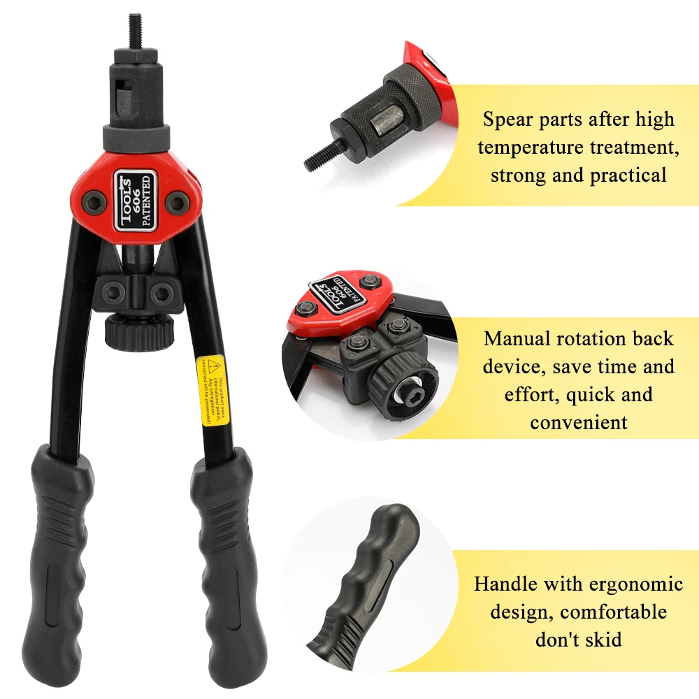 Hand Threaded Rivet Nuts Guns Riveter of Sleeve Nuts Rivnut Tool For Auto M3/M4/M5/M6/M8 Hand Riveter BT-606 Manual Rivet Tools rivet gun