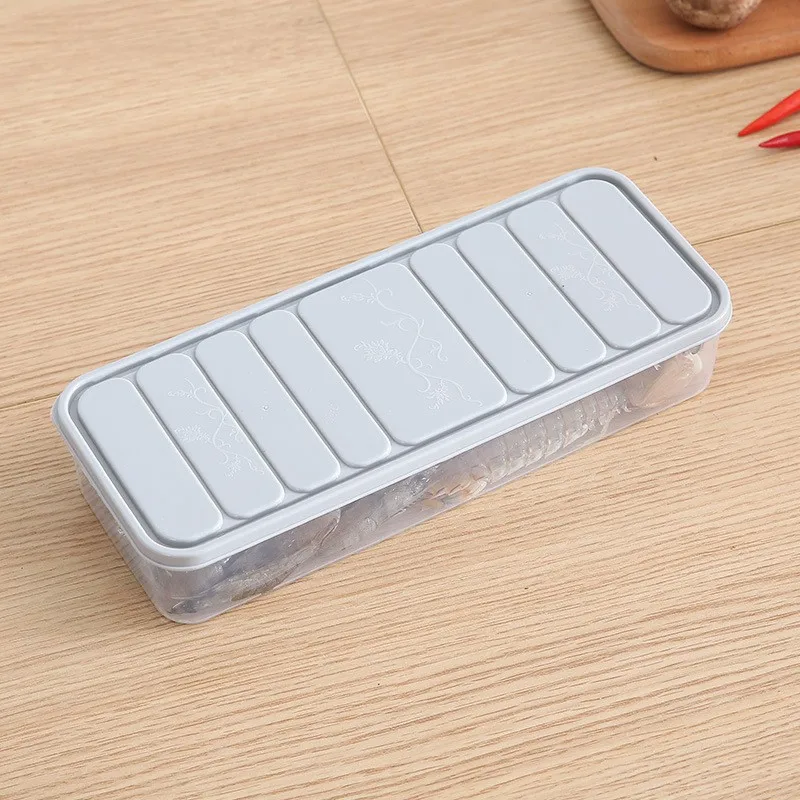S Grey Blue S/L экологически чистый холодильник коробки для хранения продуктов, свежая пластиковая коробка, многоразовые герметичные контейнеры для овощей Фрукты Мясо - Цвет: S Grey Blue