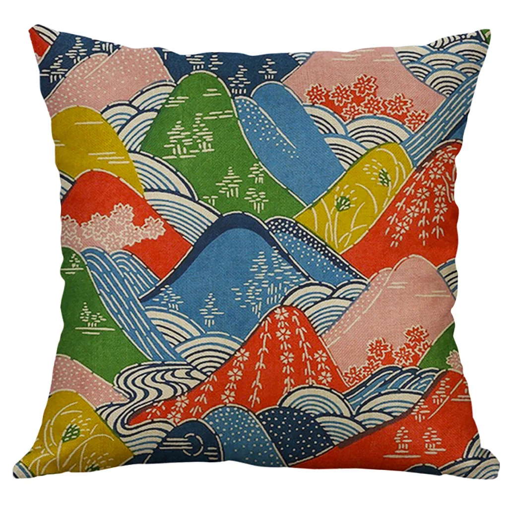 1 шт. в японском стиле живописное крепление с цветочным принтом наволочка для