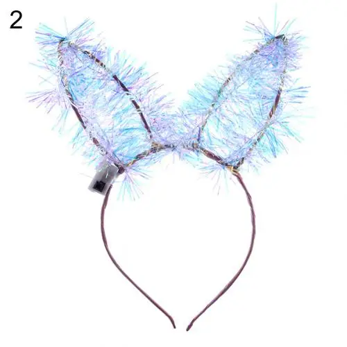 Rabbit Ear 1 шт. светодиодные вплетения в волосы обруч светящиеся блестки заячьи ушки детские светящиеся головная повязка светодиодные светящиеся волосы обруч для вечерние поставки - Цвет: Rabbit Ear