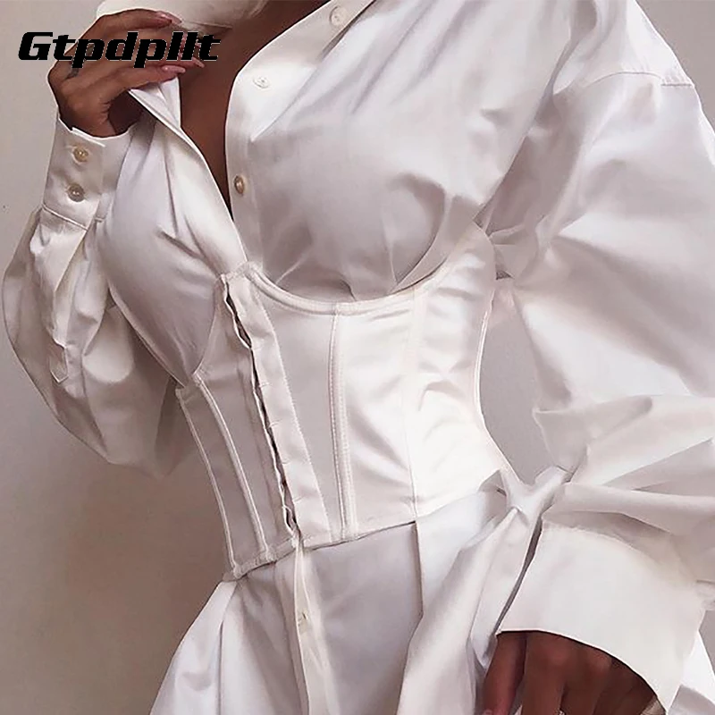 Gtpdpllt Women Ultra Super Wide Belt Elastic Corset Belt Fashion Wide Waist Belt Ladies Clothing Female White Decorations