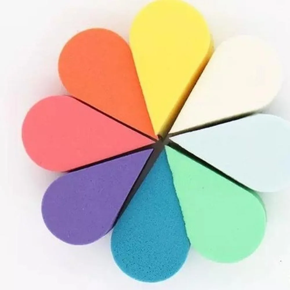 8Pcs Lot Triangle Shaped Candy Color Soft Magic Face Cleaning Pad Cosmetic Puff Cleansing Sponge Wash 5