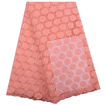 

Orange African Tulle Lace Fabric Embroidery 2020 Milk Silk French Mesh Laces Fabrics With Stones For Wedding Party Dress 1830