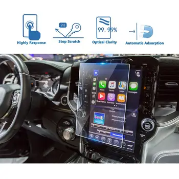 

LFOTPP For Ram 1500 2500 3500 Uconnect 2019 Car Navigation Tempered Glass Screen Protector Auto Interior Protective Sticker