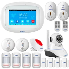 KERUI K52 wifi GSM сигнализация панель 4,3 дюймов TFT цветной дисплей безопасности дома умный жилой беспроводной охранной сигнализации комплект