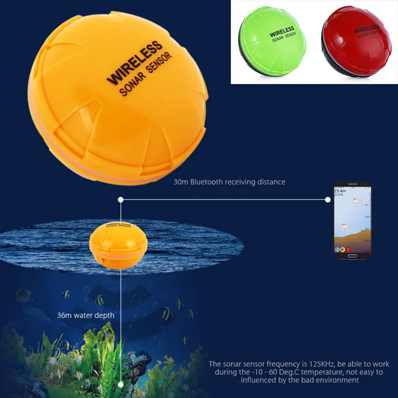 

Wireless Sonar Fishfinder Fish Detect Tablet Sea Camping 125KHz 36M Boat Shore Sensitive Outdoor Bluetooth Smart Fishfinder