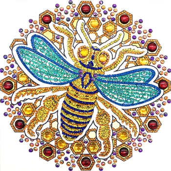 

AZQSD 5D DIY Diamond Painting Flower Bee Picture Of Rhinestones Special Shaped Diamond Embroidery Cross Stitch Animal Home Decor