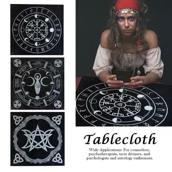 

Tarot Cloth Black Flannel Divination Tablecloth 49*49CM Board Game