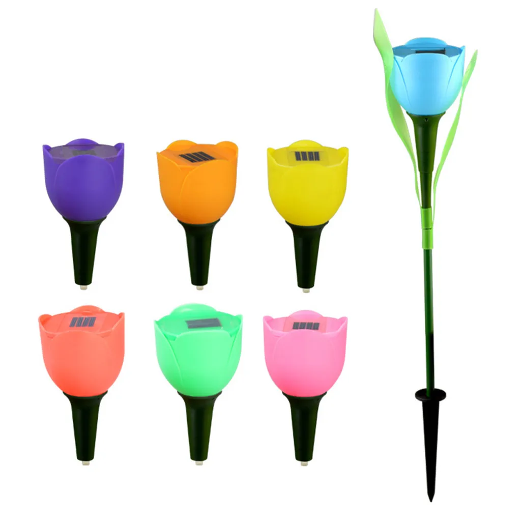 solar lamps Solar Stake Lights Solar Tulip Flower Shape Solar Powered LED Lamp Outdoor Yard Garden Lawn Path Light Decorative Lamp solar yard lights