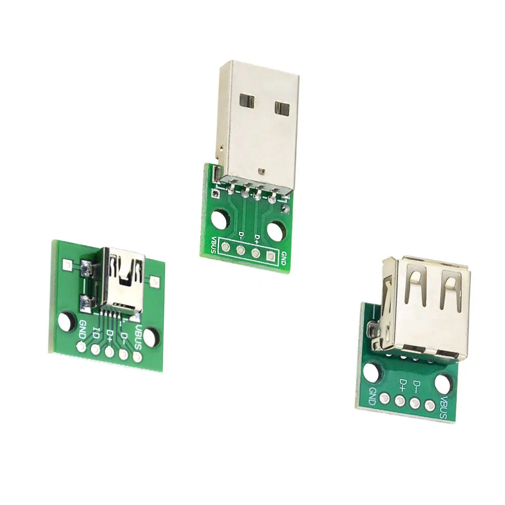 10 шт. микро мини USB A папа 2 0 гнездовой разъем B интерфейс к 54 мм DIP PCB адаптер