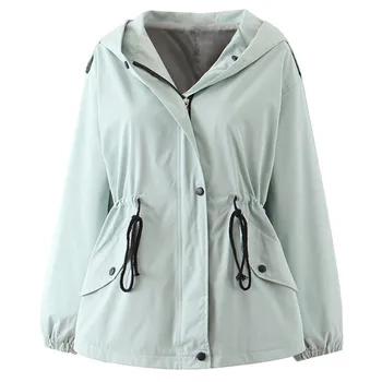 

2020 New Arrival Fashion Women Coats and Jackets Spring Autumn Winter Windbreaker Casual Hooded Outwear Female Tops Plus Size