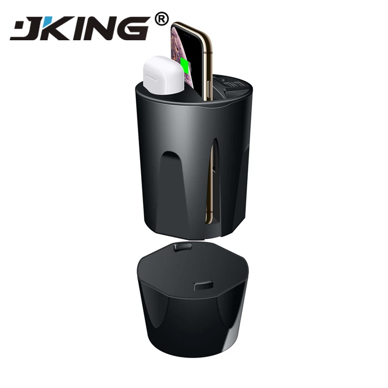 

10W Car Wireless Charger Cup with USB Output 4-in-1 for iPhoneXS/XR/XS Max Airpods 2th SAMSUNG Galaxy S9/S8/S7 Note8/Note5 edge