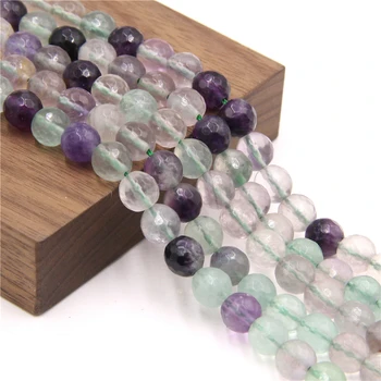 

15.5" Wholesale Faceted Fluorite Beads Natural Purple Stone Beads 4 mm 6 mm 8 mm 10 mm 12 mm Loose Beads For DIY Making Jewelry
