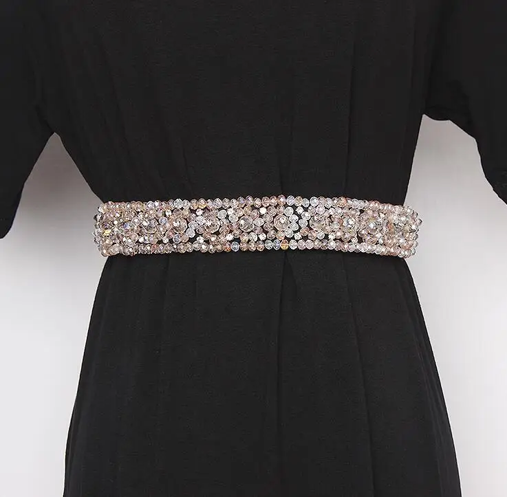 Женские Подиумные модные blingbling Стразы с бисером широкие пояса женское платье Корсеты Пояс Ремни украшения широкий пояс R2425 - Цвет: picture