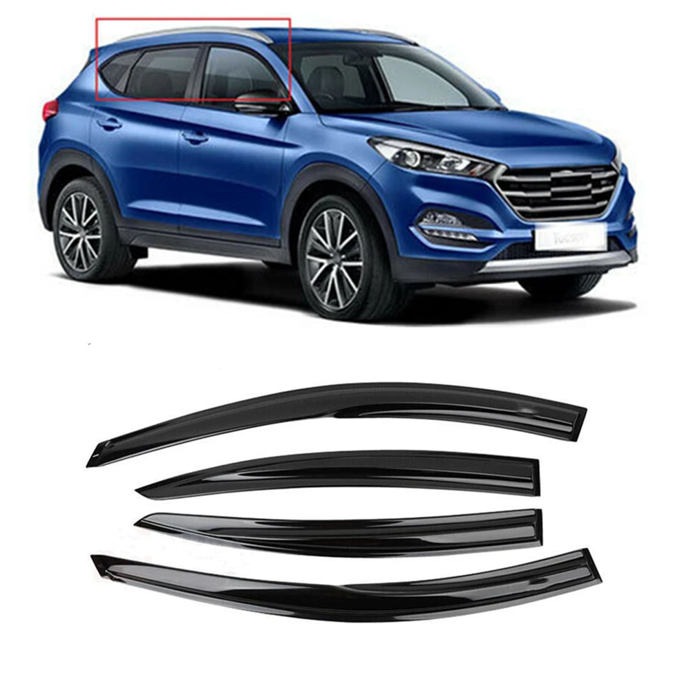Car Window Visor For Hyundai Tucson 2015 Window Rain Sun Smoke Guard Deflector Trim Shade Awning Shelter